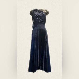 A.L.C women’s Ruby asymmetric pleated satin midi dress. 6